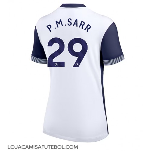 Camisa de Futebol Tottenham Hotspur Pape Matar Sarr #29 Equipamento Principal Mulheres 2024-25 Manga Curta